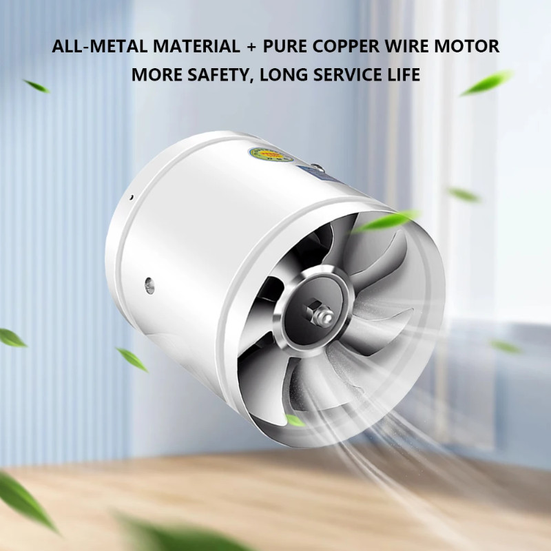 4/6 Inch Metal Inline Duct Fan Booster Exhaust Blower Air Cooling Vent Kipas Mini Saluran Kipas Dind