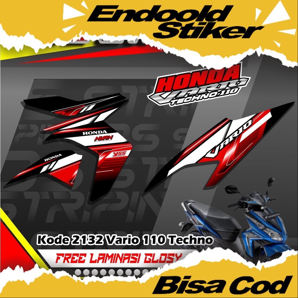 (COD)CODE 2132  Striping VARIO 110 TECHNO List Variasi EMBLEM racing terbaru
