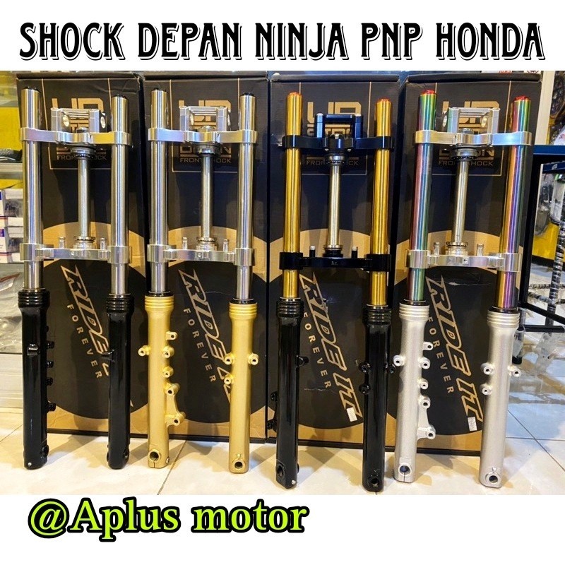 SHOCK SKOK DEPAN NINJA Ride it as gold,as rainbow,as chrome PNP HND CB MP GL TIGER HEREX RIDE IT