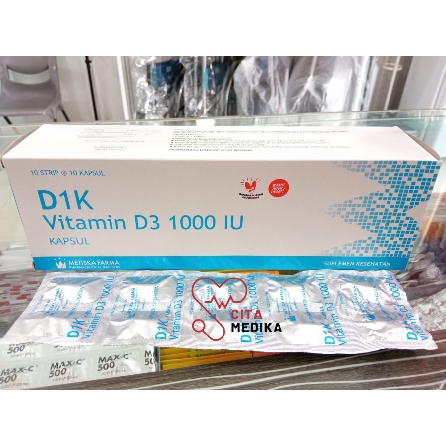 original- d1k vitamin d3 1000 iu strip- murah