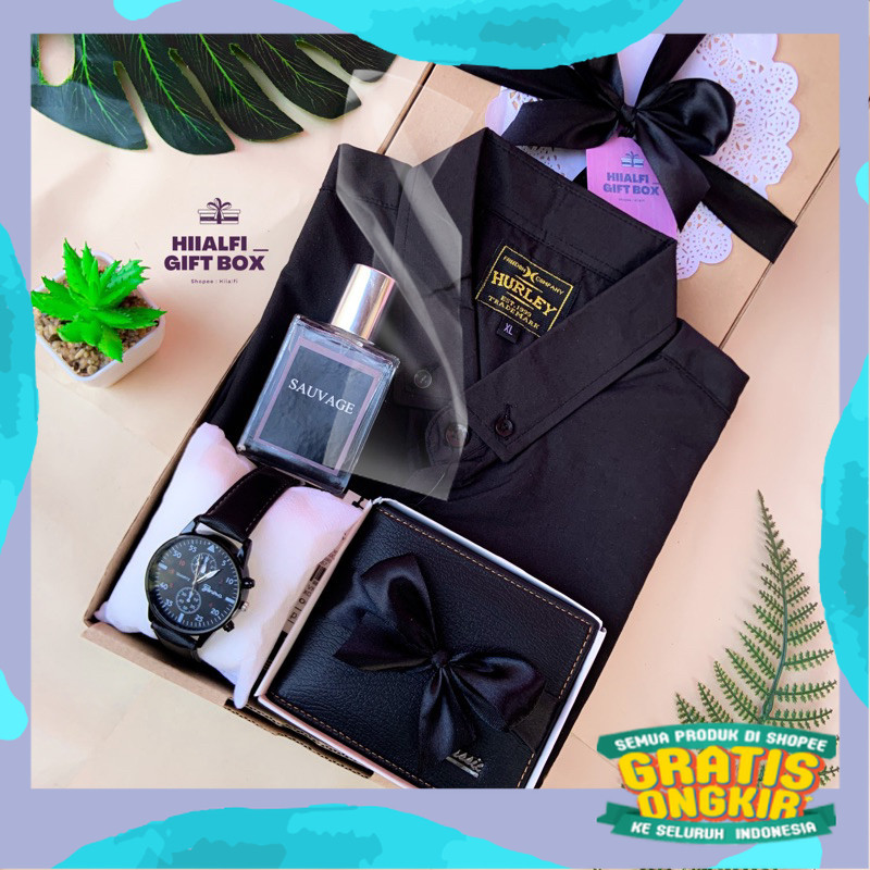 

Paket Salman Hampers Kaos Kemeja cowok parfum cowok jam tangan dompet cowok kado ulang tahun pacar sahabat ayah by hiialfi/ kuning coklat abu ungu sage