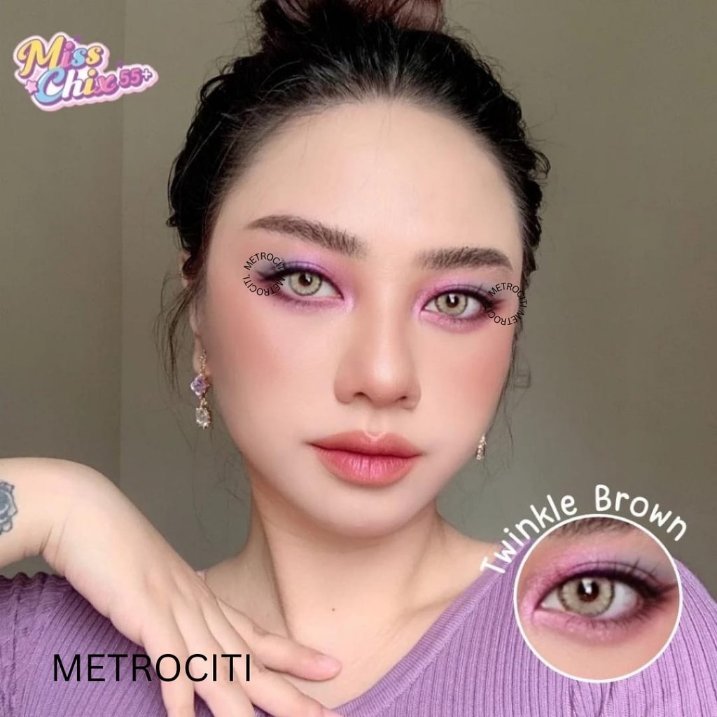 METROCITI Softlens FLAT DIA TWINKLE / TERESA 14.5MM Softlens Natural Brown , Softlens Minus , Softle