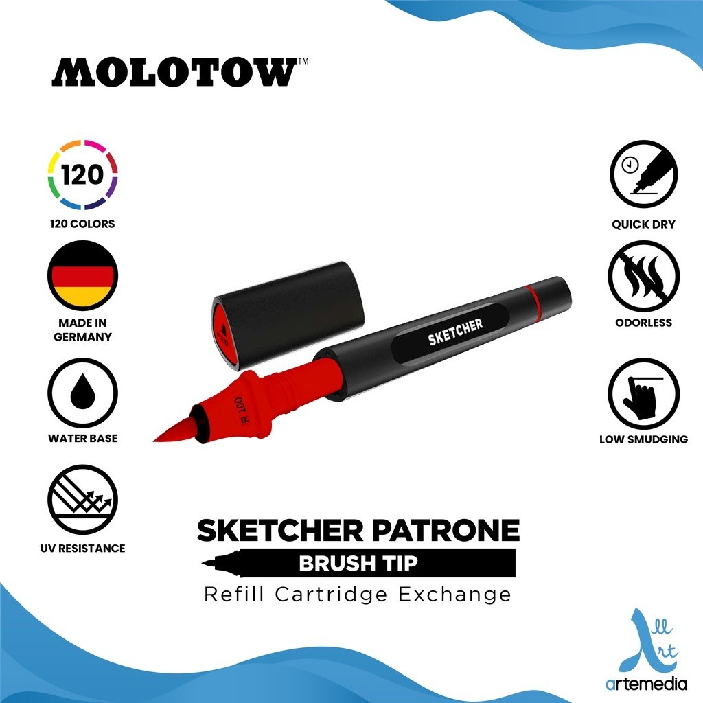 

Refill Cartridge Exchange Molotow Sketcher Patrone Brush Tip - 1/3