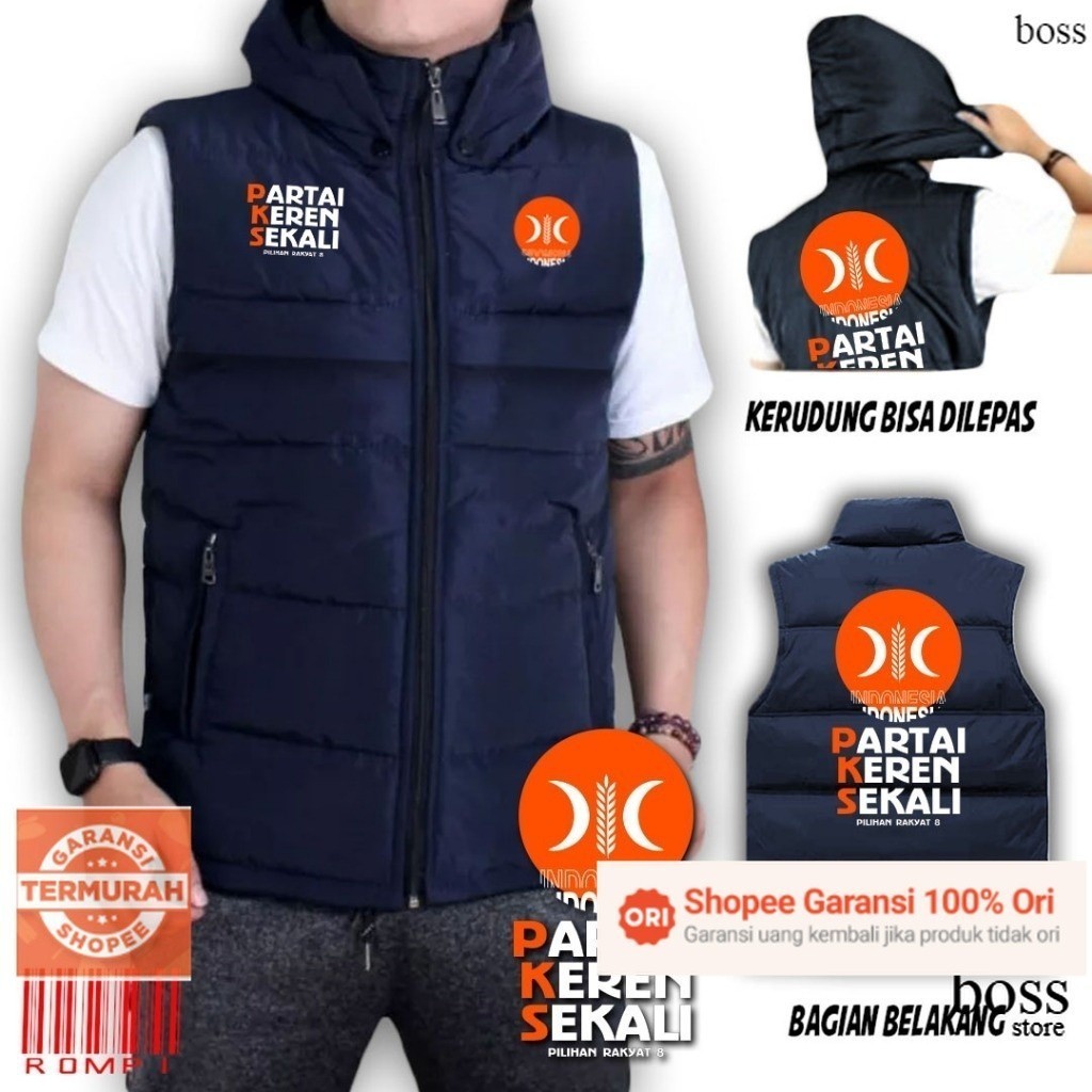 ROMPI PKS LOGO BARU UNTUK PRIA/WANITA BAHAN PARASUT DAKRON JAKET CUSTOM SABLON