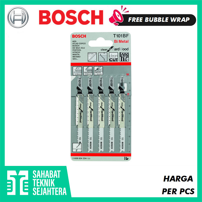 BOSCH T 101 BF Mata Jigsaw Gergaji Kayu Keras Triplek Jig Saw Blade T101BF Clean Hard Wood