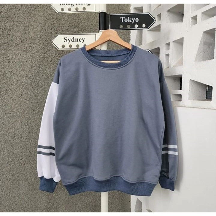 Baju Sweater Wanita Lengan Panjang Outfit Kekinian Fashion OOTD Two list sweater Murah Premium
