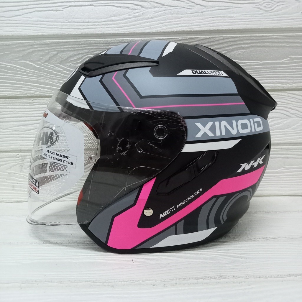 PROMO HELM NHK R1 XINOID NHK R-1 XINOID BLACK PINK DOFF DOUBLE VISOR