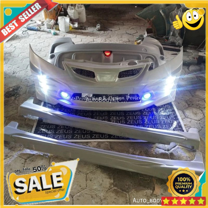 Bemper BODYKIT JAZZ Ge8 Adaptasi MUGEN RS Plus Aksesoris Lampu Eksterior Grade A kuat-tebal-lentur