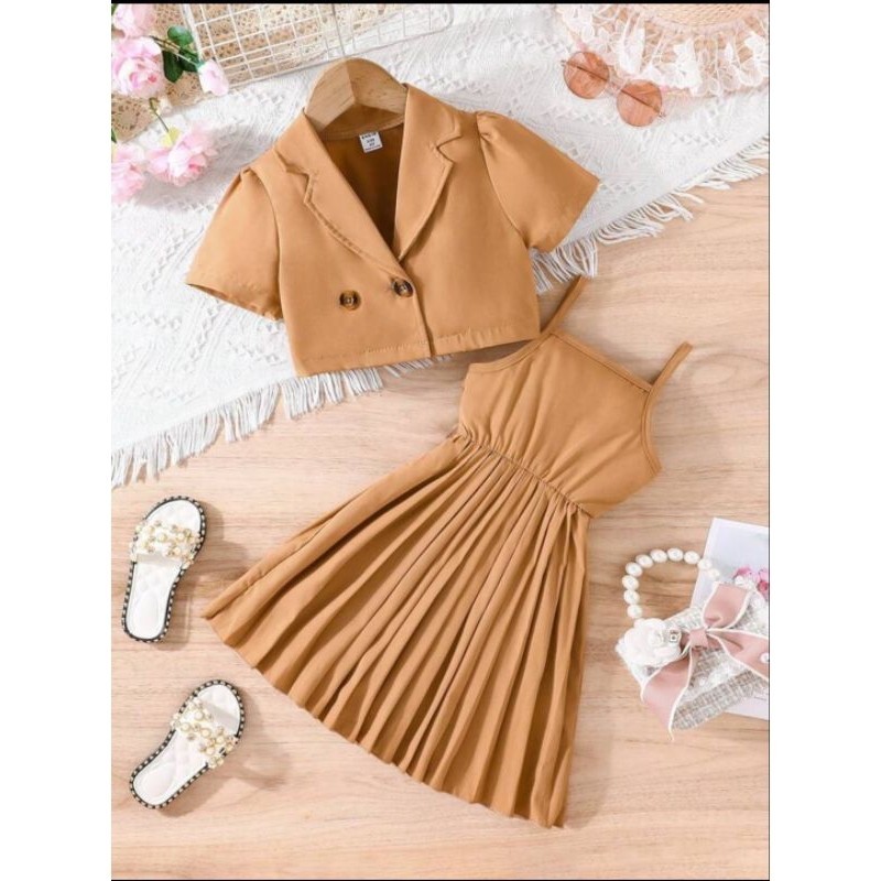 MEXI CROP BLEZER ANAK PEREMPUAN KOREA STYLE USIA 2-12 TAHUN