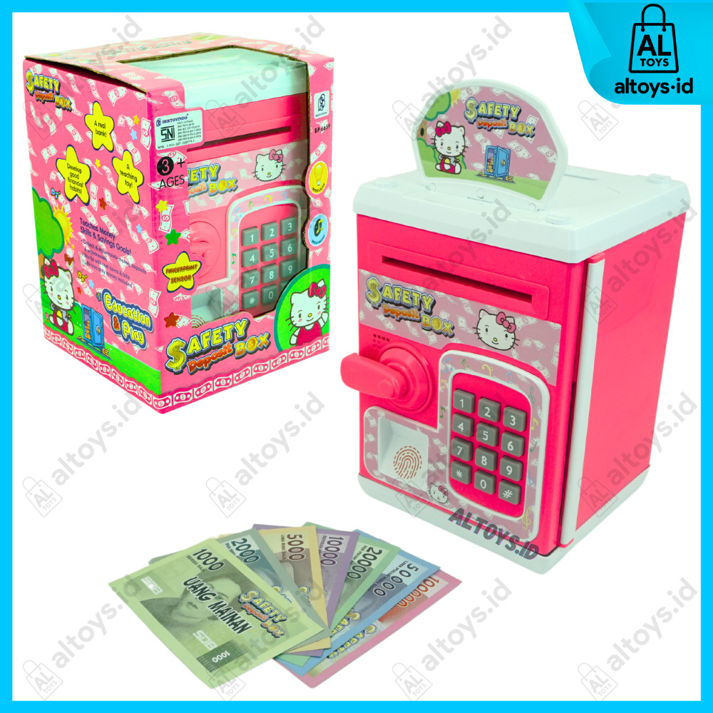 MAINAN ANAK ANAK CELENGAN KARAKTER ATM / BRANGKAS OTOMATIS MUSIC LED MAINAN EDUKASI COIN BANK BELAJA