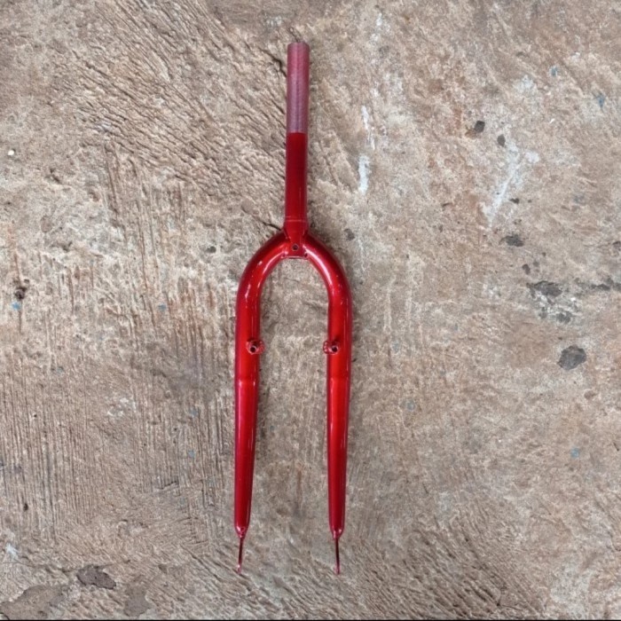 fork garpu sepeda 24 inch mtb federal jadul standar ulir drat 22.2 - Merah