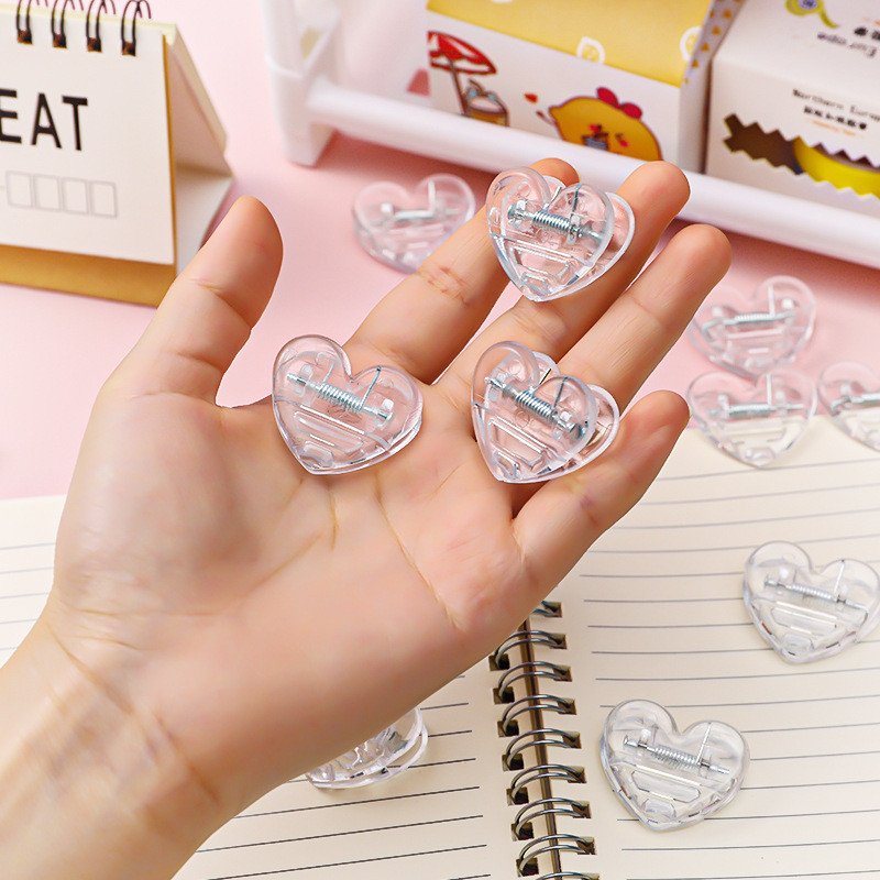 JEPITAN LOVE Klip Kertas Bentuk Hati Transparan Pink Paper Clip Cute PENJEPIT DOKUMEN YBC