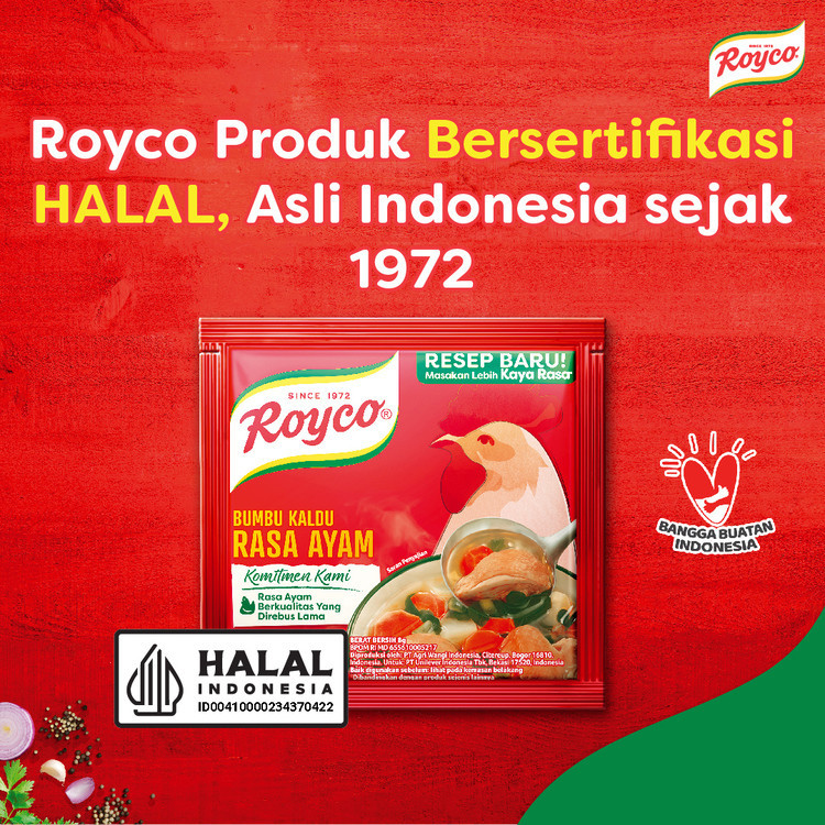 Royco BUMBU KALDU Penyedap Makanan Penyedap Rasa AYAM Beryodium 220G x2-7