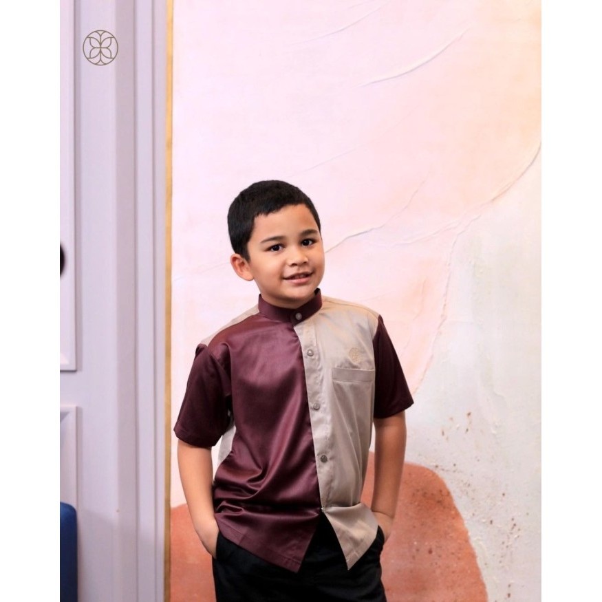 ZM Feat Gerai Hawa - Ubaidah Koko Kids Maroon Beige - 1-2 Tahun