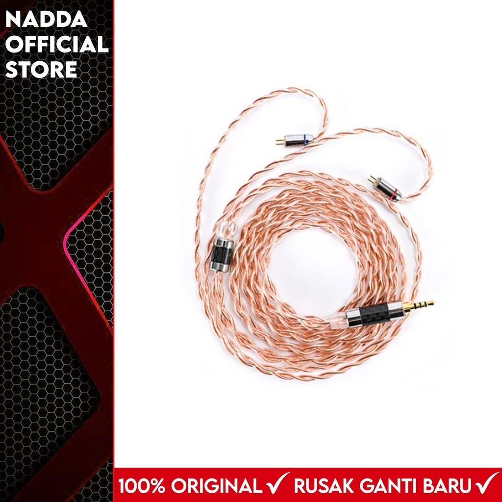 XINHS Single Crystal Copper With Mic / No Mic Earphone IEM Upgrade Cable Kabel