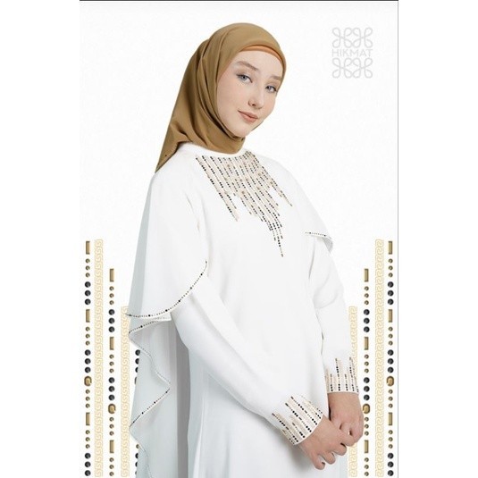 Terbaru Abaya Hikmat A894 White dan black