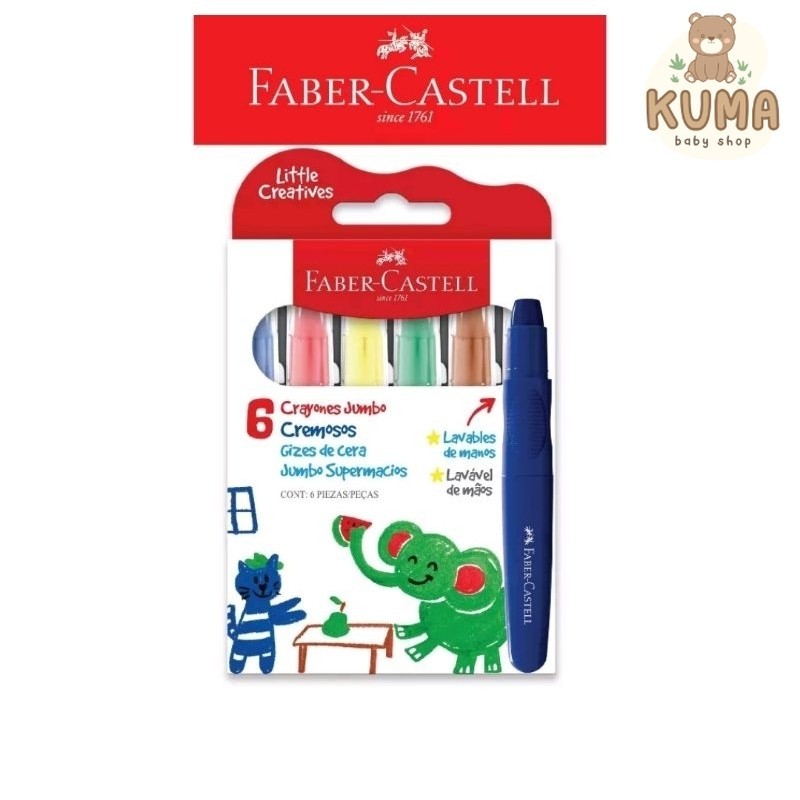 

Crayon Putar Faber Castell 6 Jumbo Creamy Crayons ( 6 Warna ) Krayon Anak Bayi