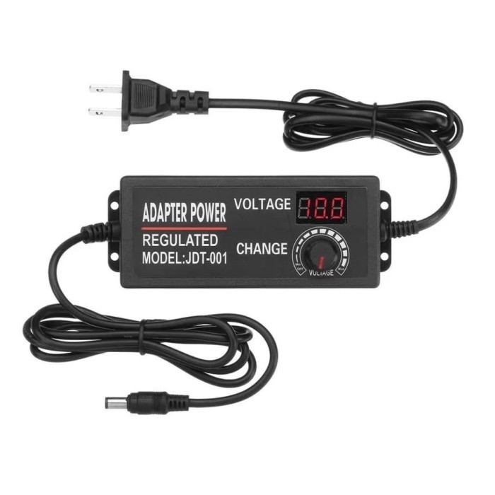 Adjustable Adaptor 3V 24V 3-24V DC 5A Power Supply Display Voltmeter