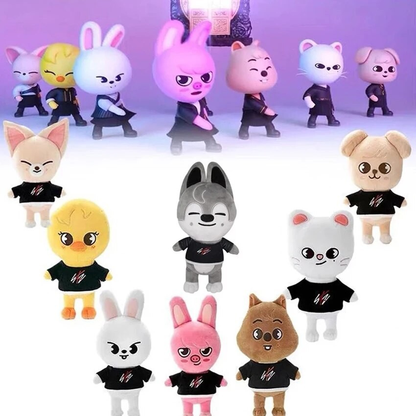 Skzoo Plush Toys 20cm Stray Kids Plush Wolf Chan Cartoon Stuffed Animal Plushies Doll Kawaii Compani