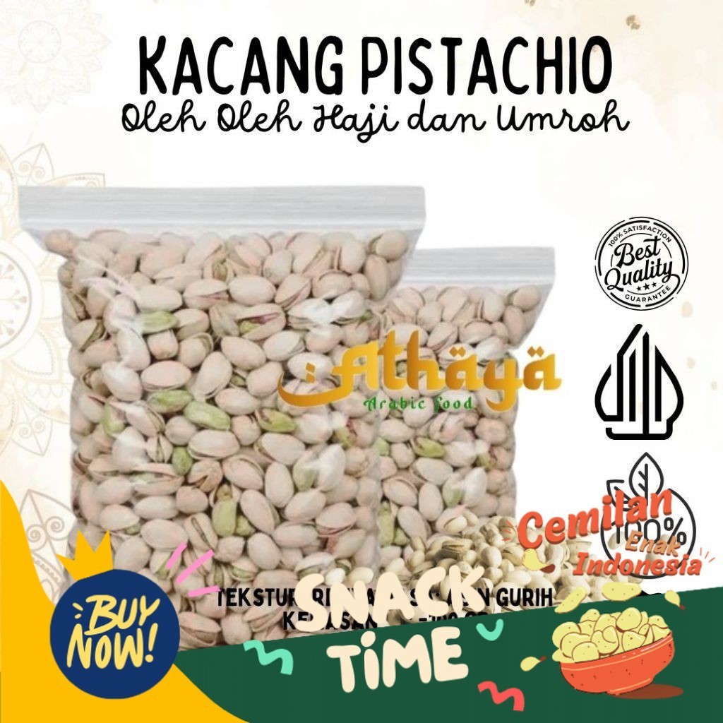 

Special Diskon Kacang Pistachio Snack Sehat Kacang Fustuk Oleh-Oleh Haji Umroh