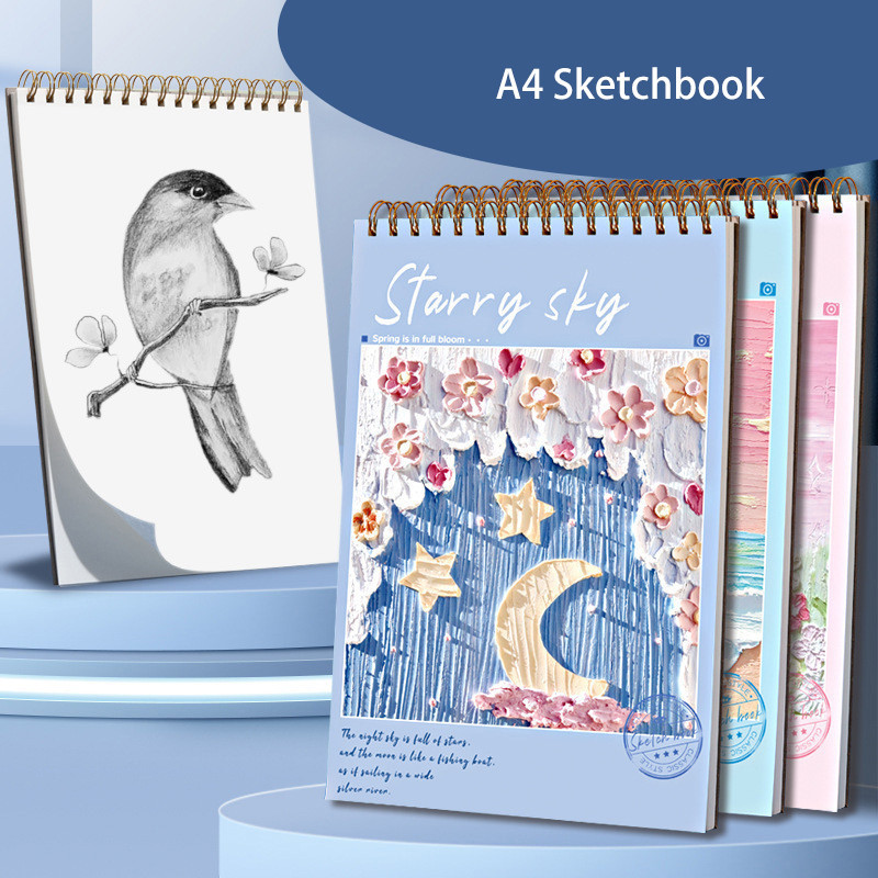 

Buku A4 Aesthetic Gambar Vertikal Jilid Spiral Sketchbook 45 Lembar/90 Halaman yuanyuan_Mall