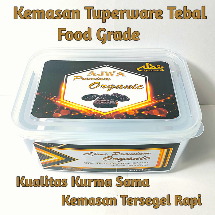 

Kurma Ajwa Premium Organic 1kg/Kurma Ajwa Jumbo Organic 1kg - ORGANIC TUPERWA