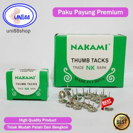 

Paku Payung Nakami Per Kotak Kecil Pines Nail Thumb Tack Paku Jamur Kursi Super Tajam