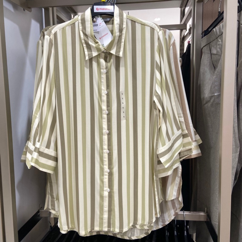 St.yves atasan kemeja wanita motif stripe S-XXL