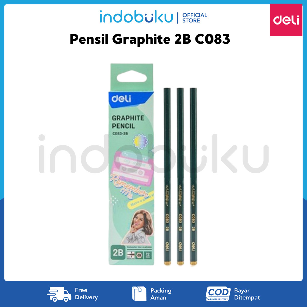 

Pensil Graphite 2B Deli Pensil Ujian Komputer CC083 ( 1Pack Isi 12Pcs )