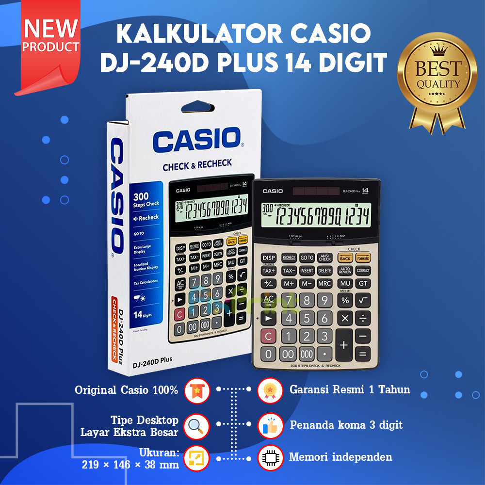 

Kalkulator Casio DJ-240D Plus 14 Digit Check & Correct Calculator New