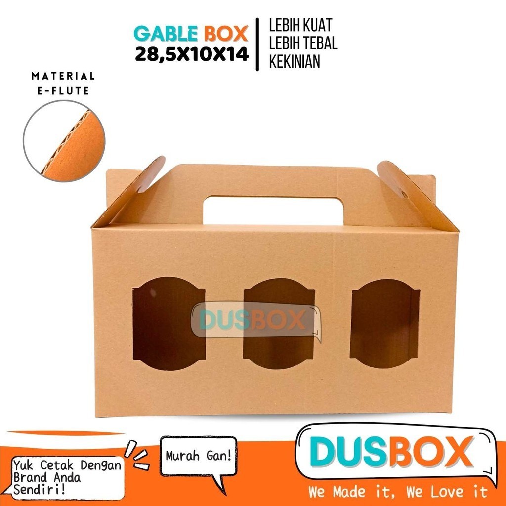 

Dus Souvenir 28,5x10x14 / Box Hampers / Dus Souvenir Jendela / Dus Kue / Dus Roti / Kemasan Roti / Gable Box Kraft / Gable Box