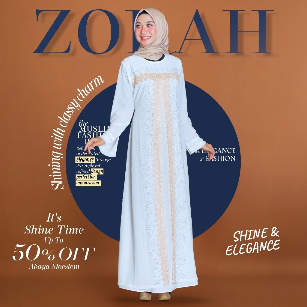 ZORAH • Gamis putih wanita kekinian - Abaya putih turkey premium simple elegan terbaru - Maxi dress 