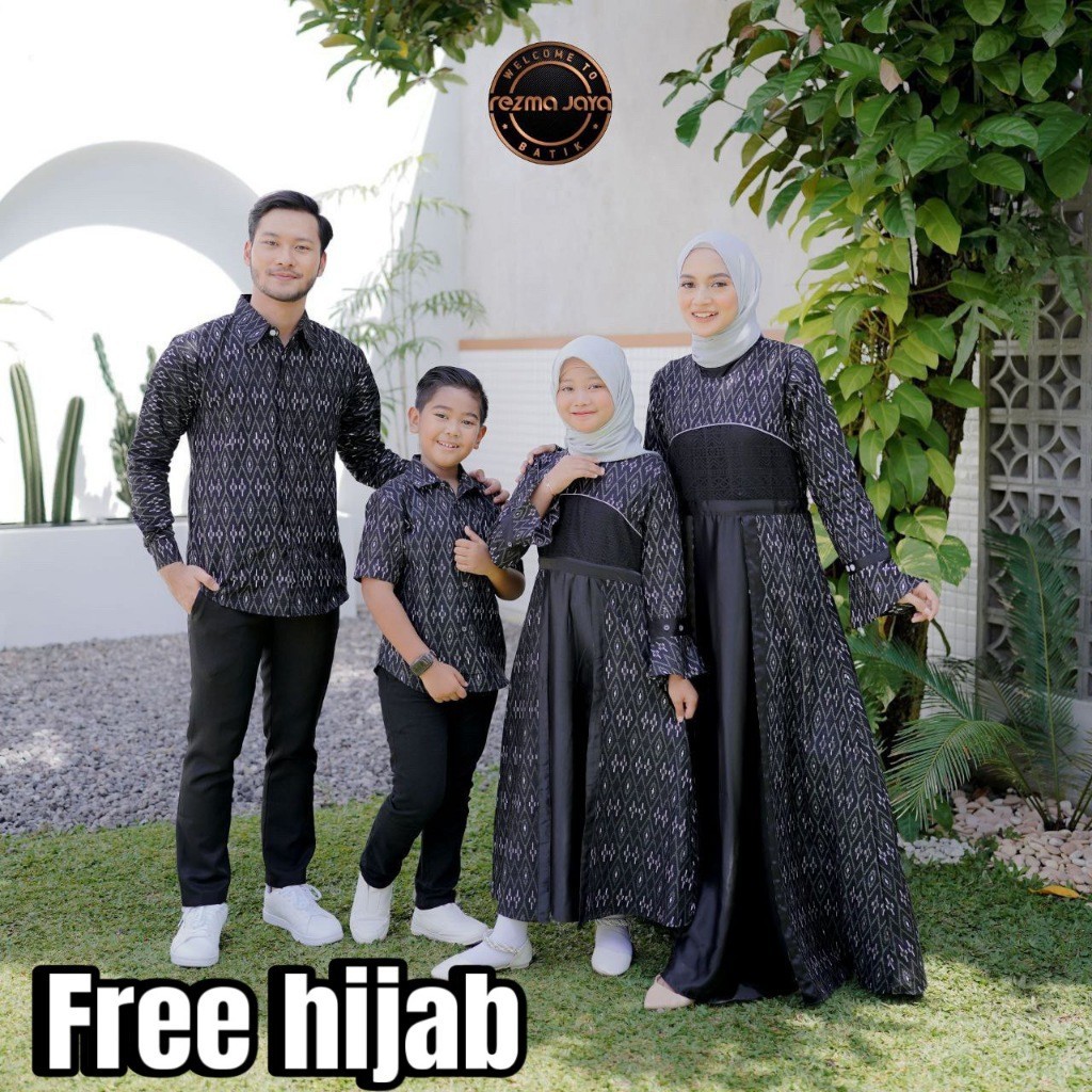 Dress Dress Gamis Remaja Terbaru 2022 Gamis Lebaran Batik Couple Keluarga Gamis Nayla Hitam Karyaku 