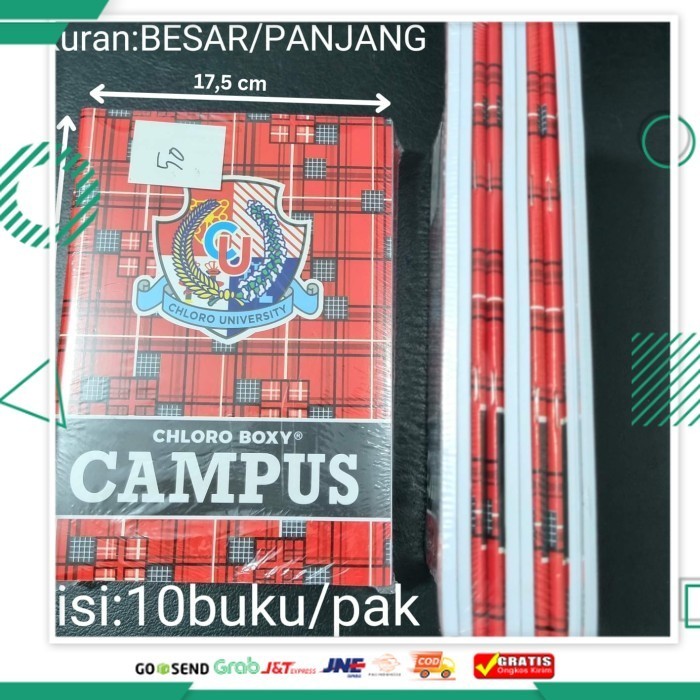 

Paling Murah Buku Tulis Chloro BOXY CAMPUS ukuran Panjang, 50 lembar,10buku/pak