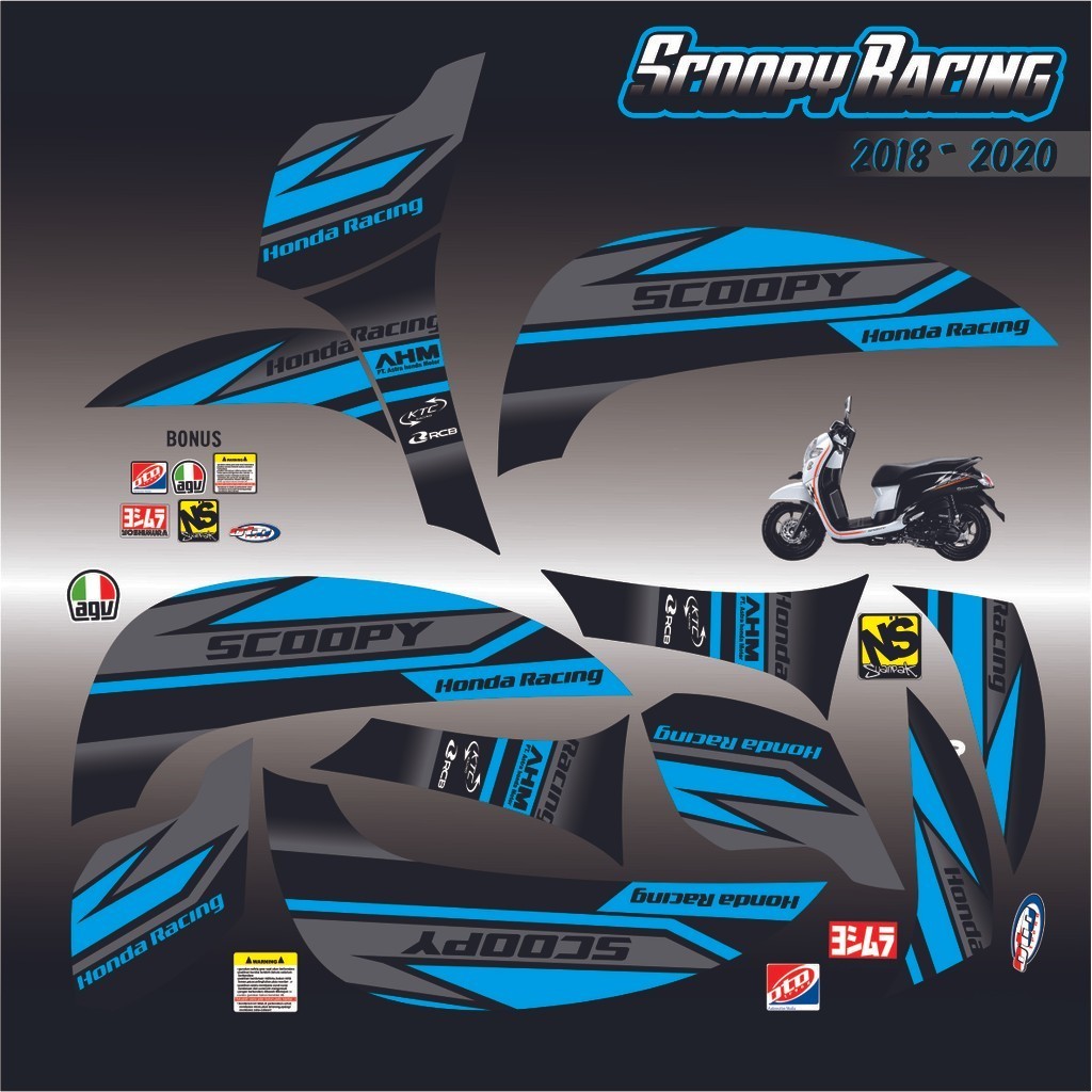 COD / Striping Scoopy FI NEW Motif racing variasi STRIPING SIMPLE