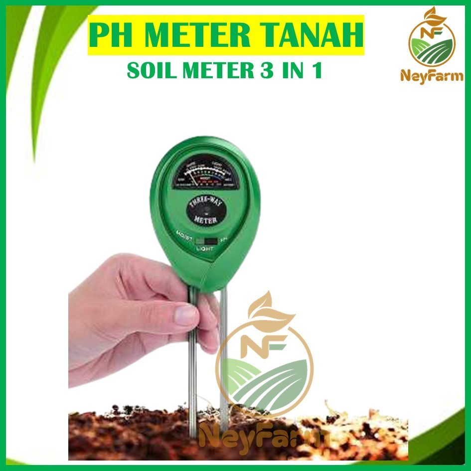 PH Tanah pH Meter Tanah Soil Meter 3 in 1 Alat Ukur Tanah