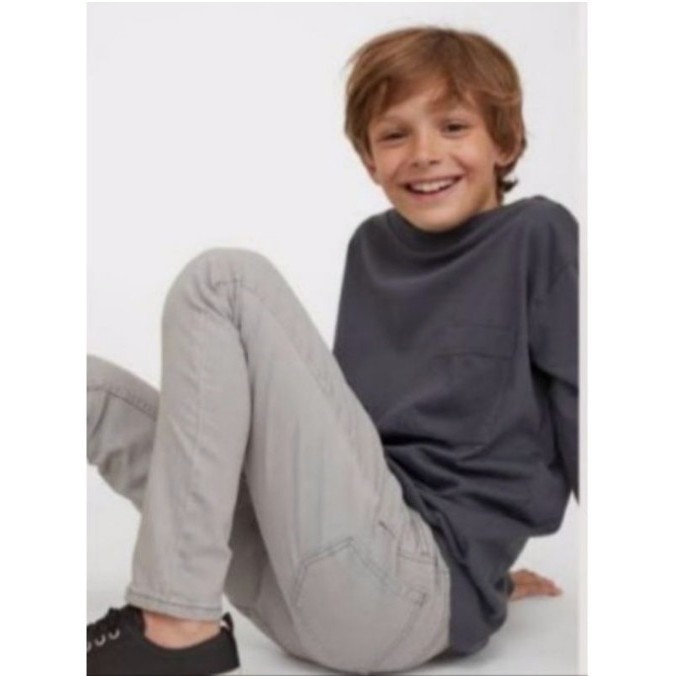 CELANA PANJANG HM CHINO SIMPLY GREY COOL HNM ANAK LAKI LAKI H&M