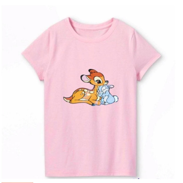 BAJU KAOS TSHIRT HM PINK BAMBI ANAK PEREMPUAN