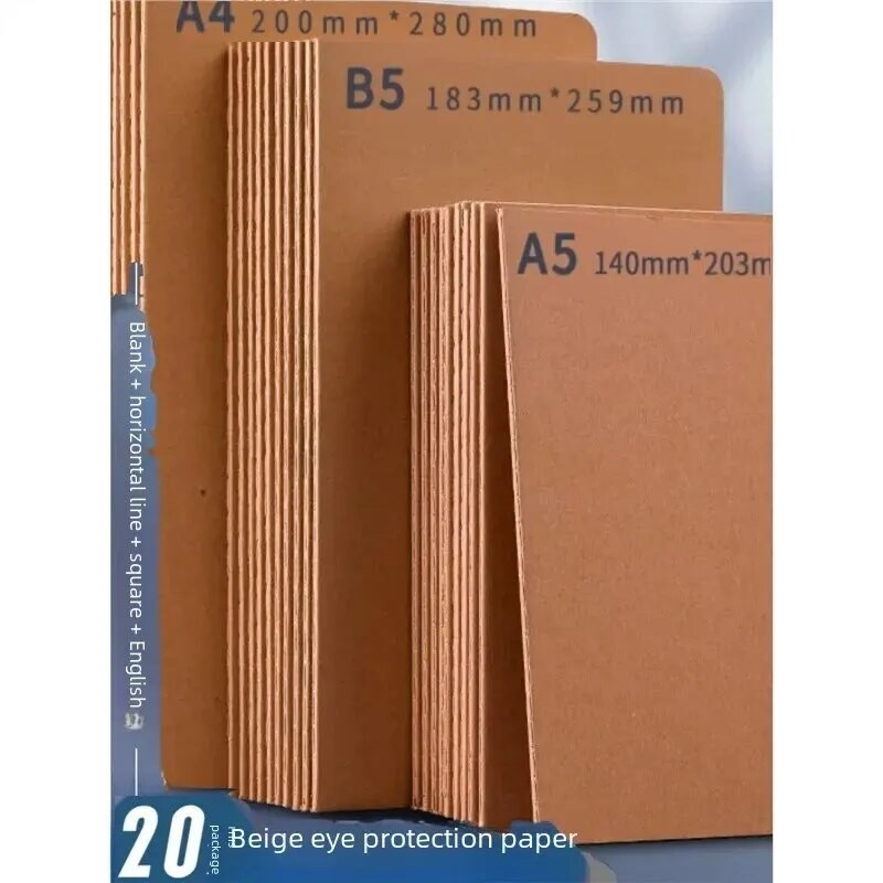 

Thickened A5/b5 Simple Design Student Notebooks Cow Leather Cover Grid Lined Soft Cover Copybooks
