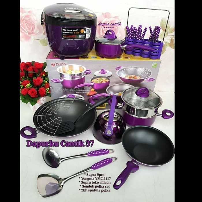 DISKON  RAMADHAN 1 Set Panci Supra + Magic Com Yongma Ungu