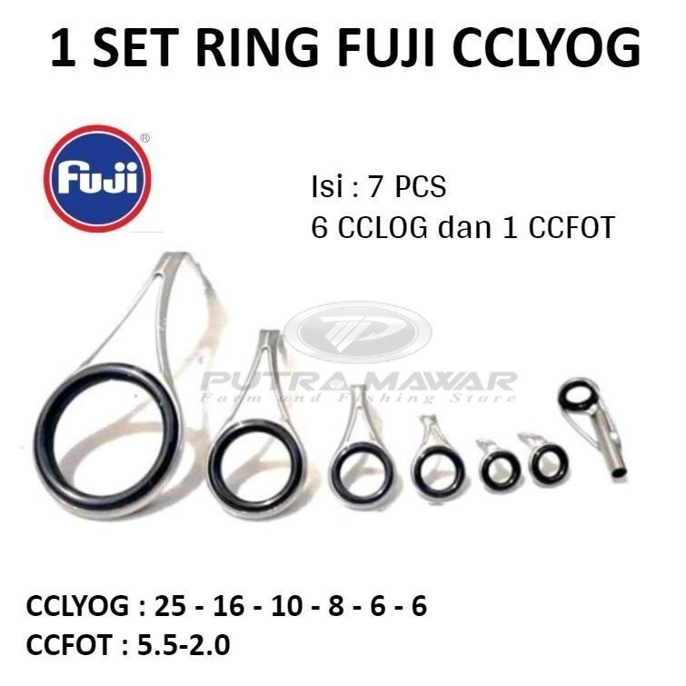 Ring Guide 1 Set Fuji CCLYOG Isi 7 Pcs Kolongan Keramik Marit Buat Custom Joran Pancing Spinning Sup