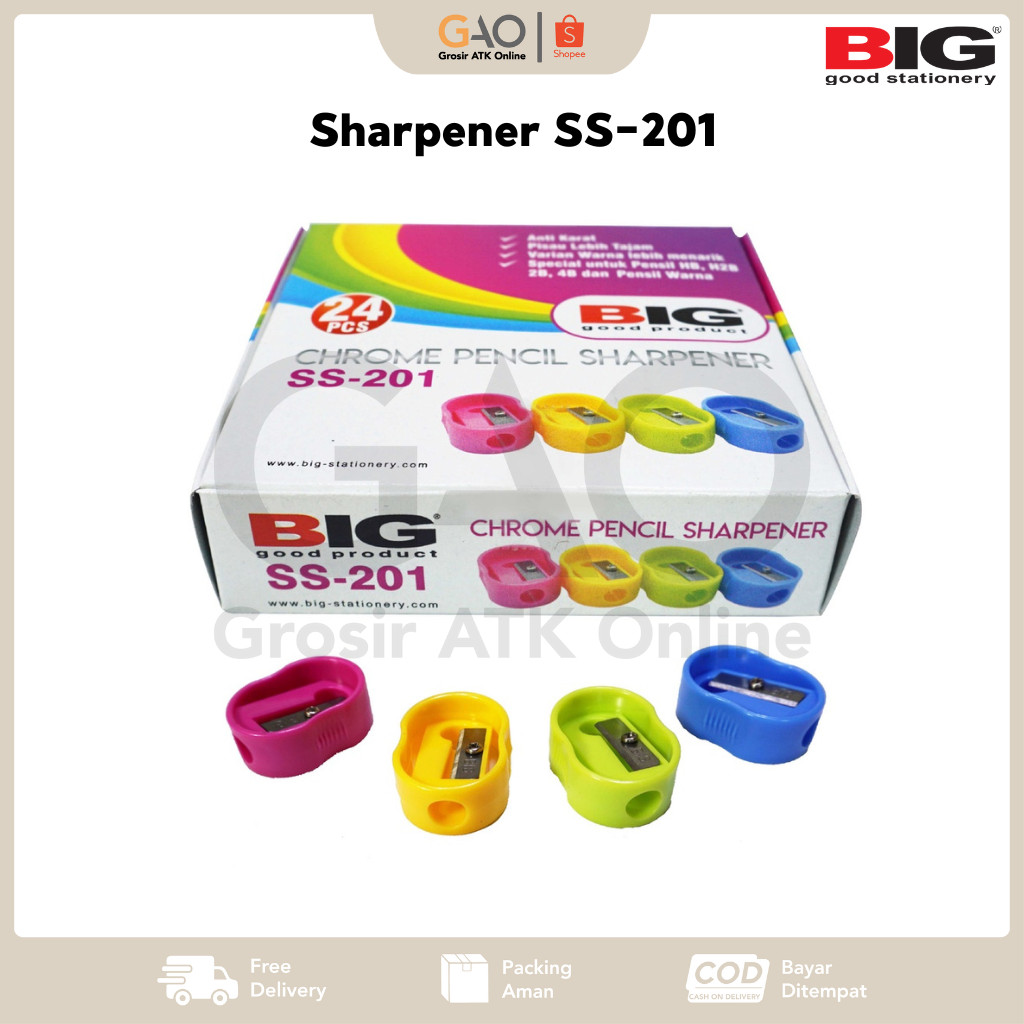 

Chrome Pencil Sharpener BIG SS-202 / Rautan Pensil Chrome BIG SS-202