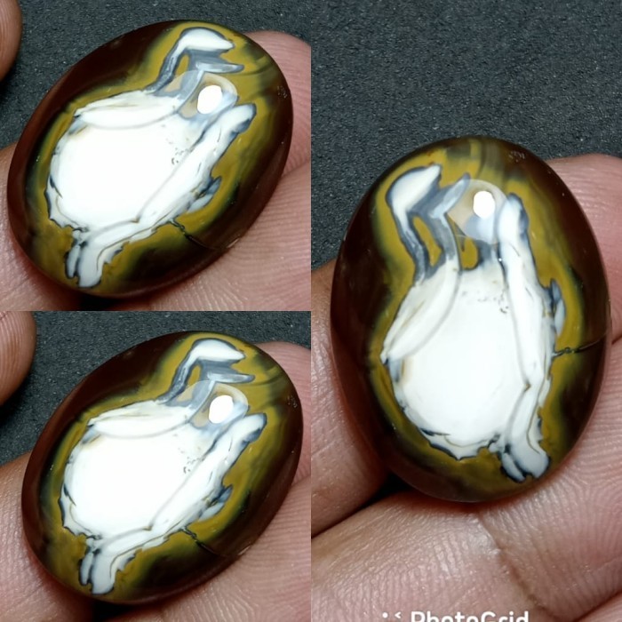 Natural Batu Akik Motif Yaman Gambar Ronsen Jantung Heart Unik Antik