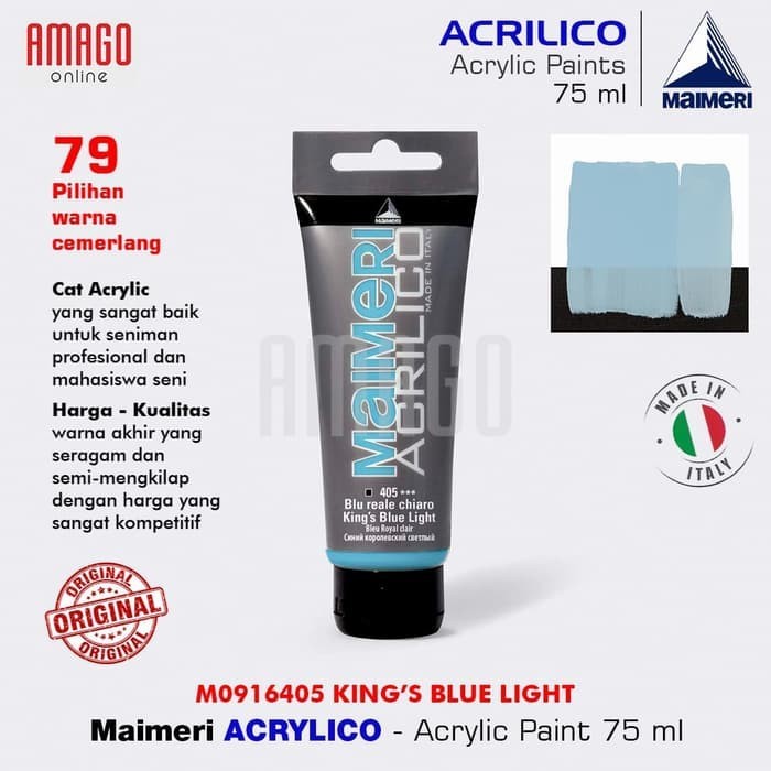 

MAIMERI Acrilico - Acrylic Paint - Kings Blue Light - 75ml - M0916405