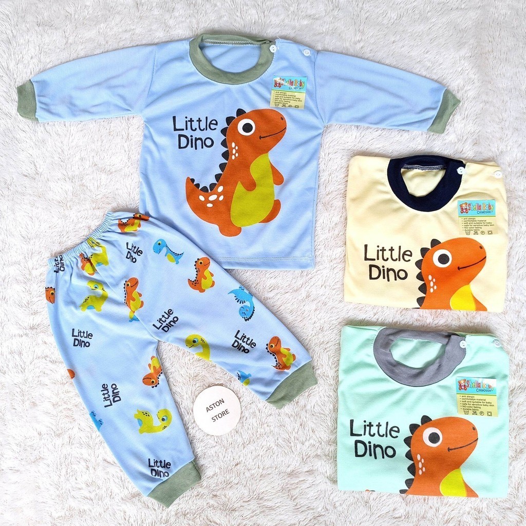 Setelan Baju Tidur Bayi Laki laki 6-12 Bulan Piyama Bayi Stelan Panjang Bayi Cowok 0-6 Bulan Katun M