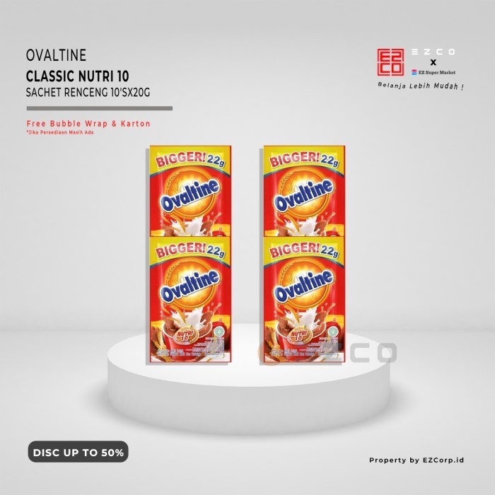 

OVALTINE CLASSIC SACHET RENCENG 10'S X 20 GRAM