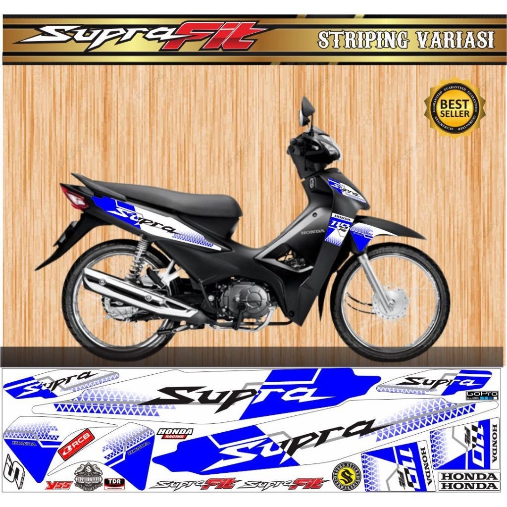 Striping supra fit new Stiker Variasi Motor Supra Fit New MOtif Simple variasi lis VARIASI