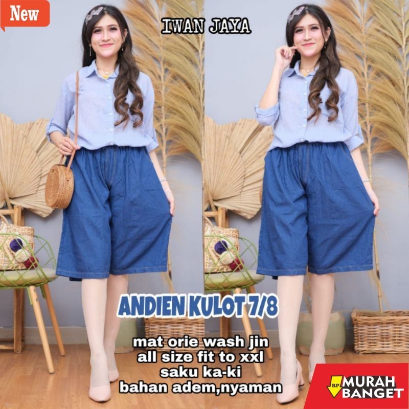Celana pendek denim wanita- PENDEK CELANA JEANS SUPER JUMBO MAX BB 120 KG/KULOT PENDEK ANTI BEGAH