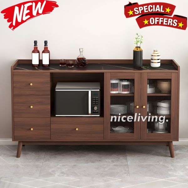 Bufet dapur modern kayu jati terbaru bufet rak piring dapur Indonesian Furniture