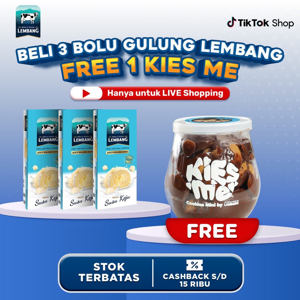 

Buy 3 Get 4! - 3x Bolu Gulung Lembang Susu Keju Gratis Cookies Mini - Oleh-oleh Khas Lembang